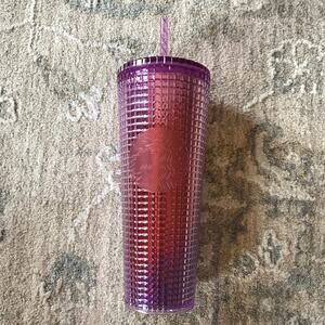 NWT Starbucks Orange and Purple Grid Tumbler